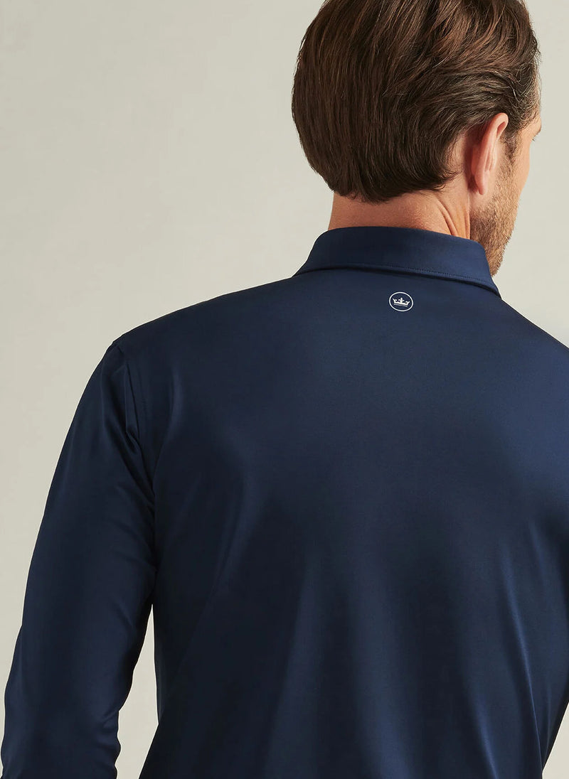 no-logo Peter Millar Solid Long Sleeve Performance Jersey Polo-Peter Millar-Thread Logic