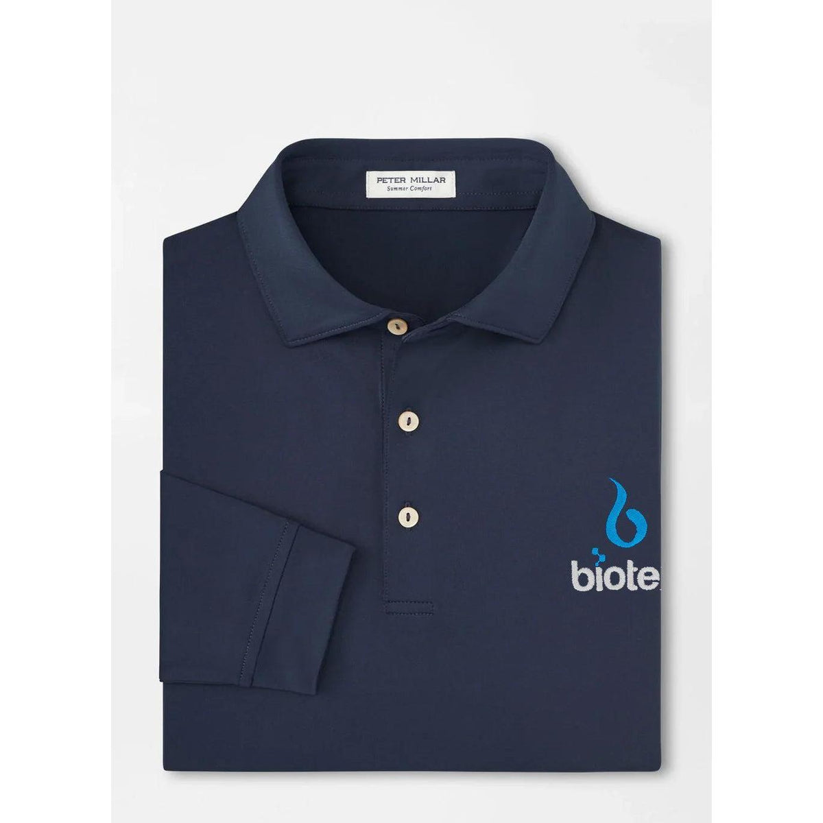no-logo Peter Millar Solid Long Sleeve Performance Jersey Polo-Peter Millar-Thread Logic