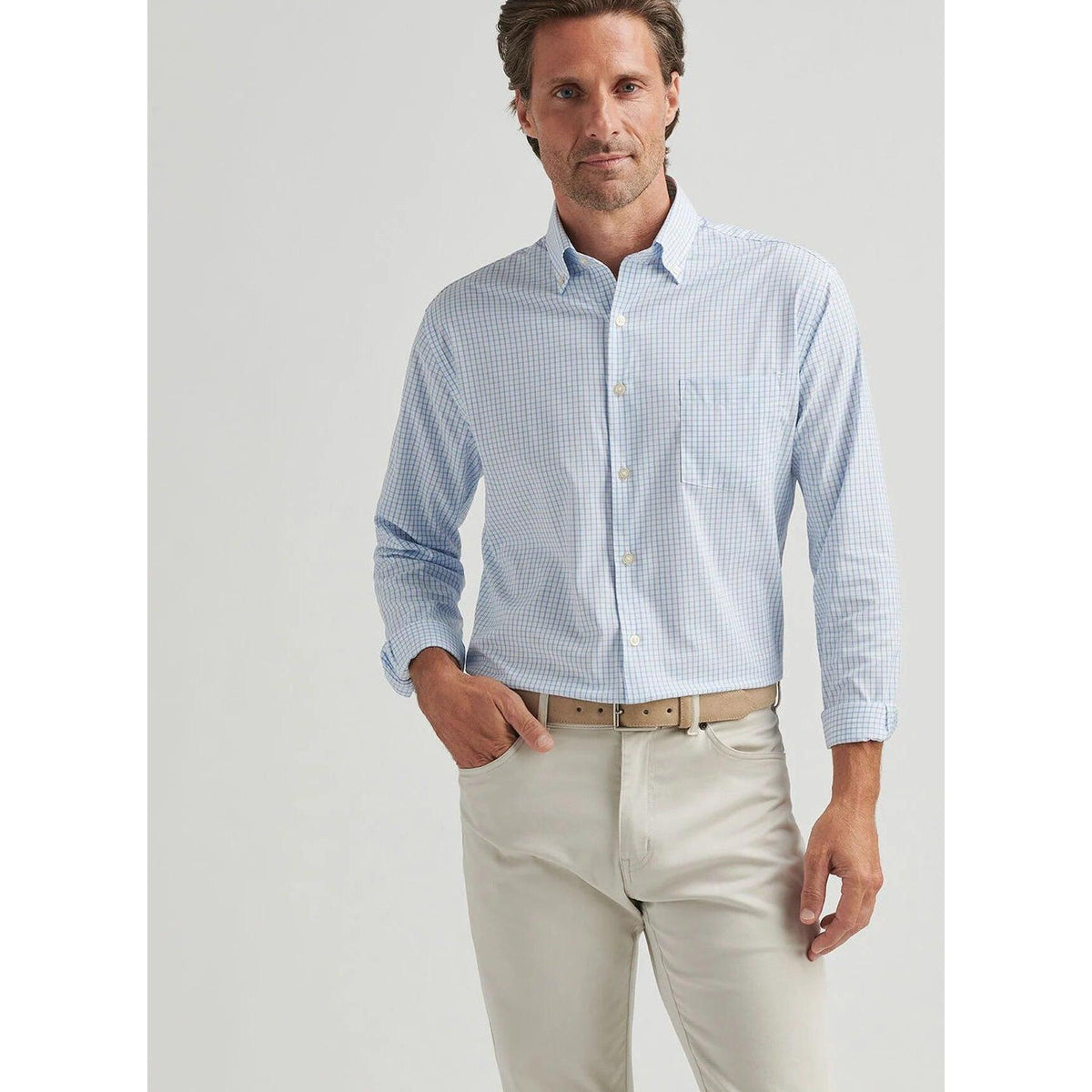 no-logo Peter Millar Hanford Performance Twill Sport Shirt-Peter Millar-Thread Logic