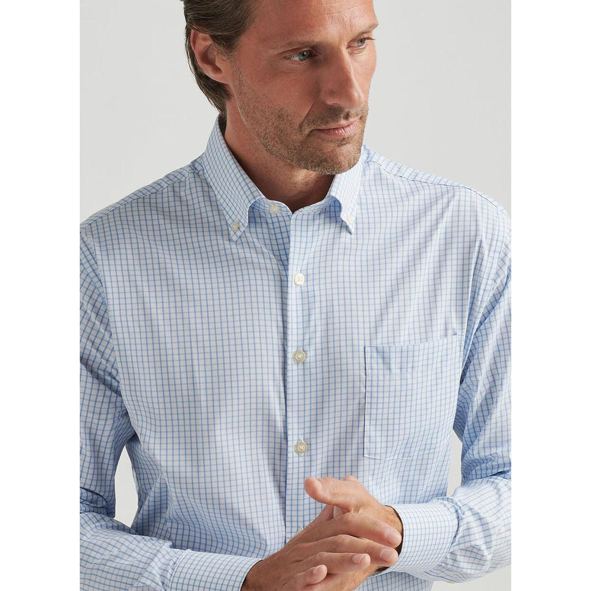 no-logo Peter Millar Hanford Performance Twill Sport Shirt-Peter Millar-Thread Logic