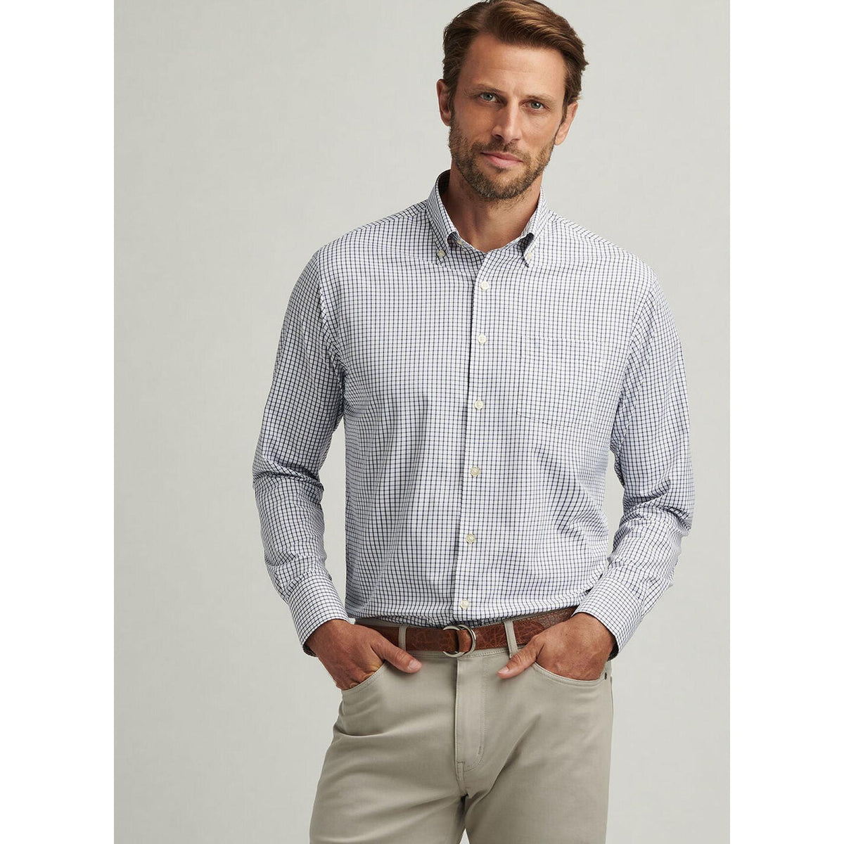 no-logo Peter Millar Hanford Performance Twill Sport Shirt-Peter Millar-Thread Logic