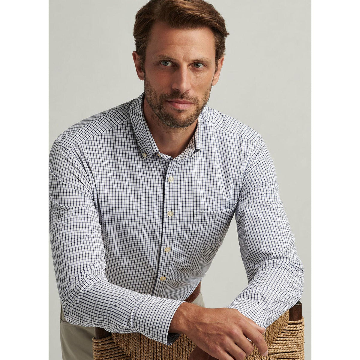 no-logo Peter Millar Hanford Performance Twill Sport Shirt-Peter Millar-Thread Logic
