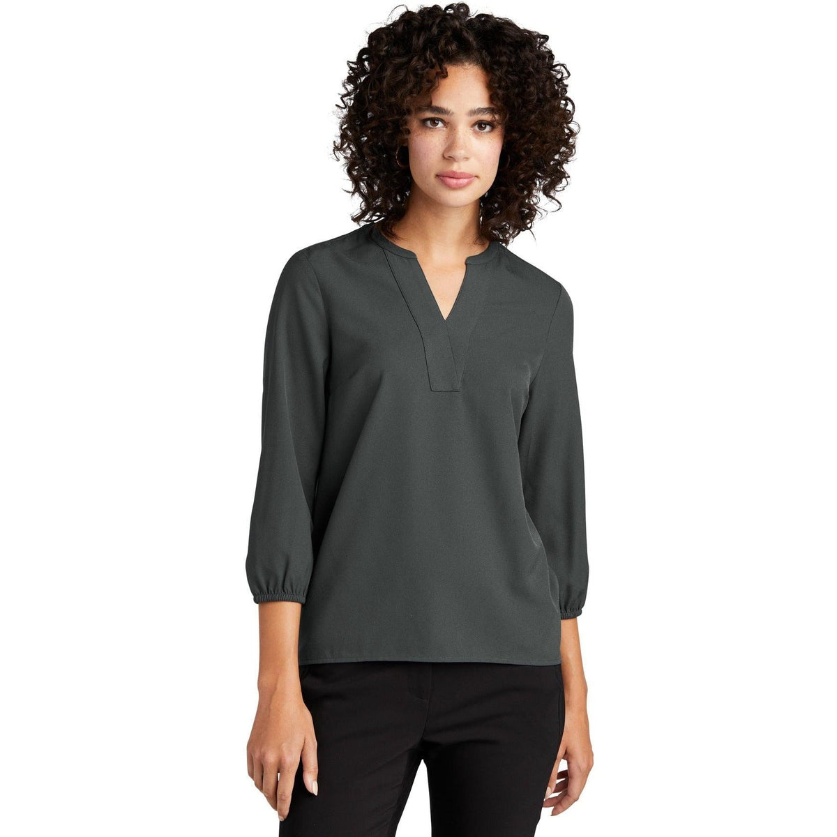 no-logo MERCER+METTLE Ladies Stretch Crepe 3/4-Sleeve Blouse-Regular-Mercer Mettle-Thread Logic