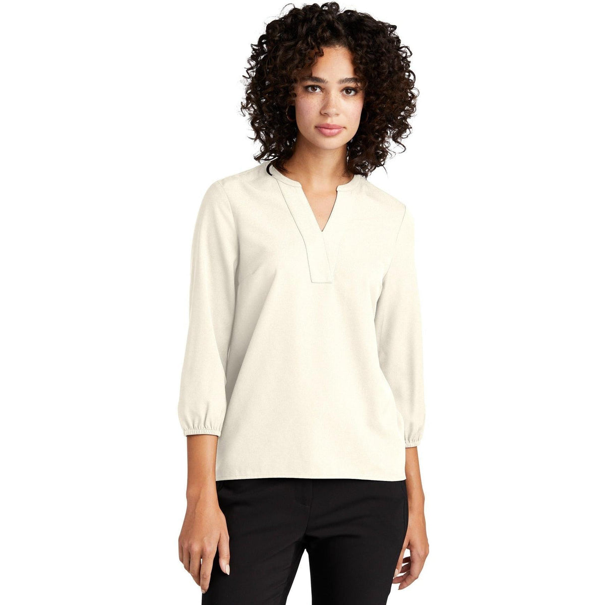 no-logo MERCER+METTLE Ladies Stretch Crepe 3/4-Sleeve Blouse-Regular-Mercer Mettle-Thread Logic