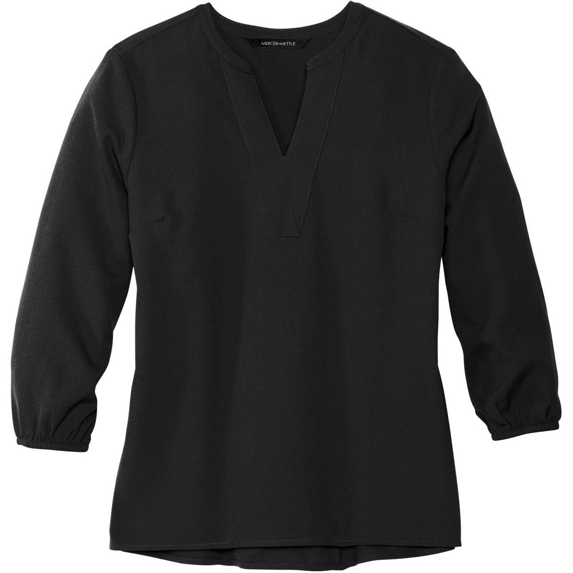 no-logo MERCER+METTLE Ladies Stretch Crepe 3/4-Sleeve Blouse