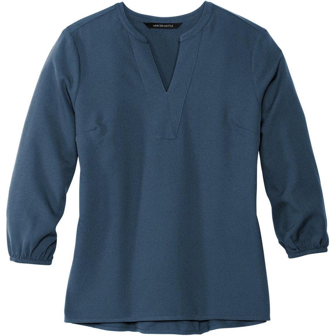 no-logo MERCER+METTLE Ladies Stretch Crepe 3/4-Sleeve Blouse