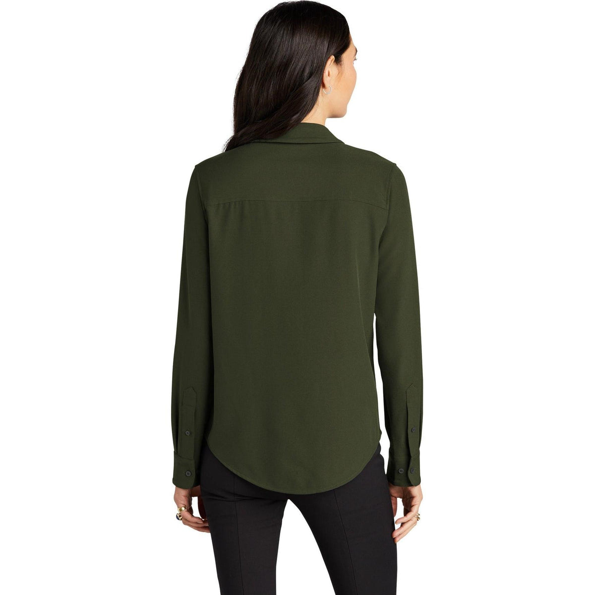 no-logo MERCER+METTLE Ladies Stretch Crepe Long Sleeve Camp Blouse-Regular-Mercer Mettle-Thread Logic