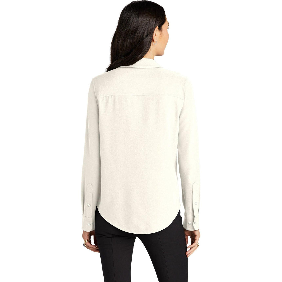 no-logo MERCER+METTLE Ladies Stretch Crepe Long Sleeve Camp Blouse-Regular-Mercer Mettle-Thread Logic