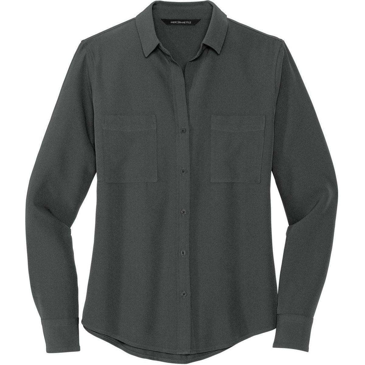 no-logo MERCER+METTLE Ladies Stretch Crepe Long Sleeve Camp Blouse