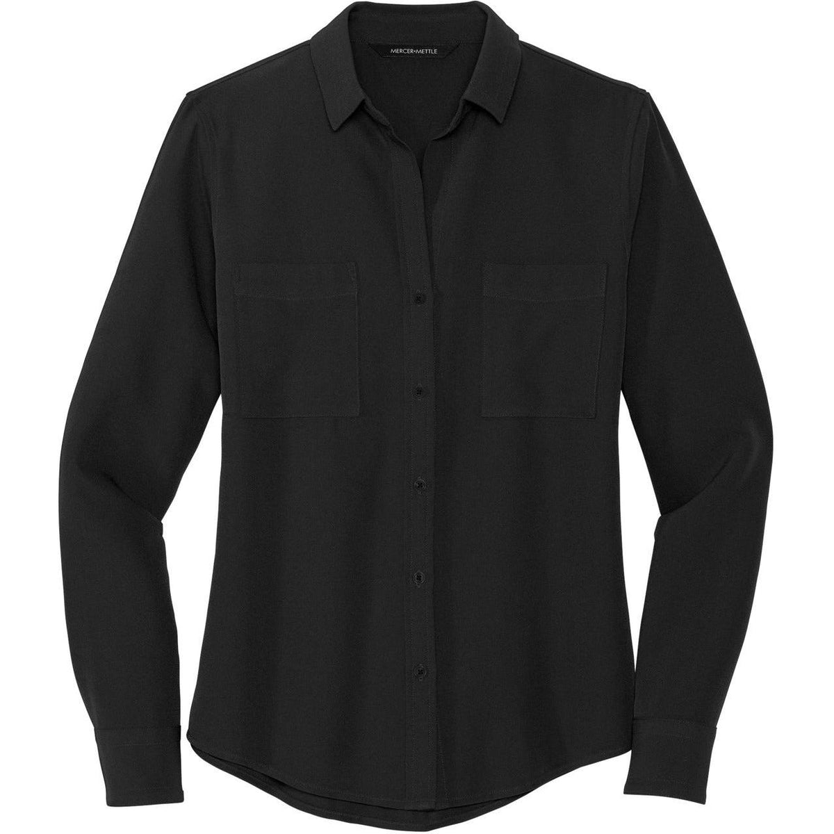 no-logo MERCER+METTLE Ladies Stretch Crepe Long Sleeve Camp Blouse