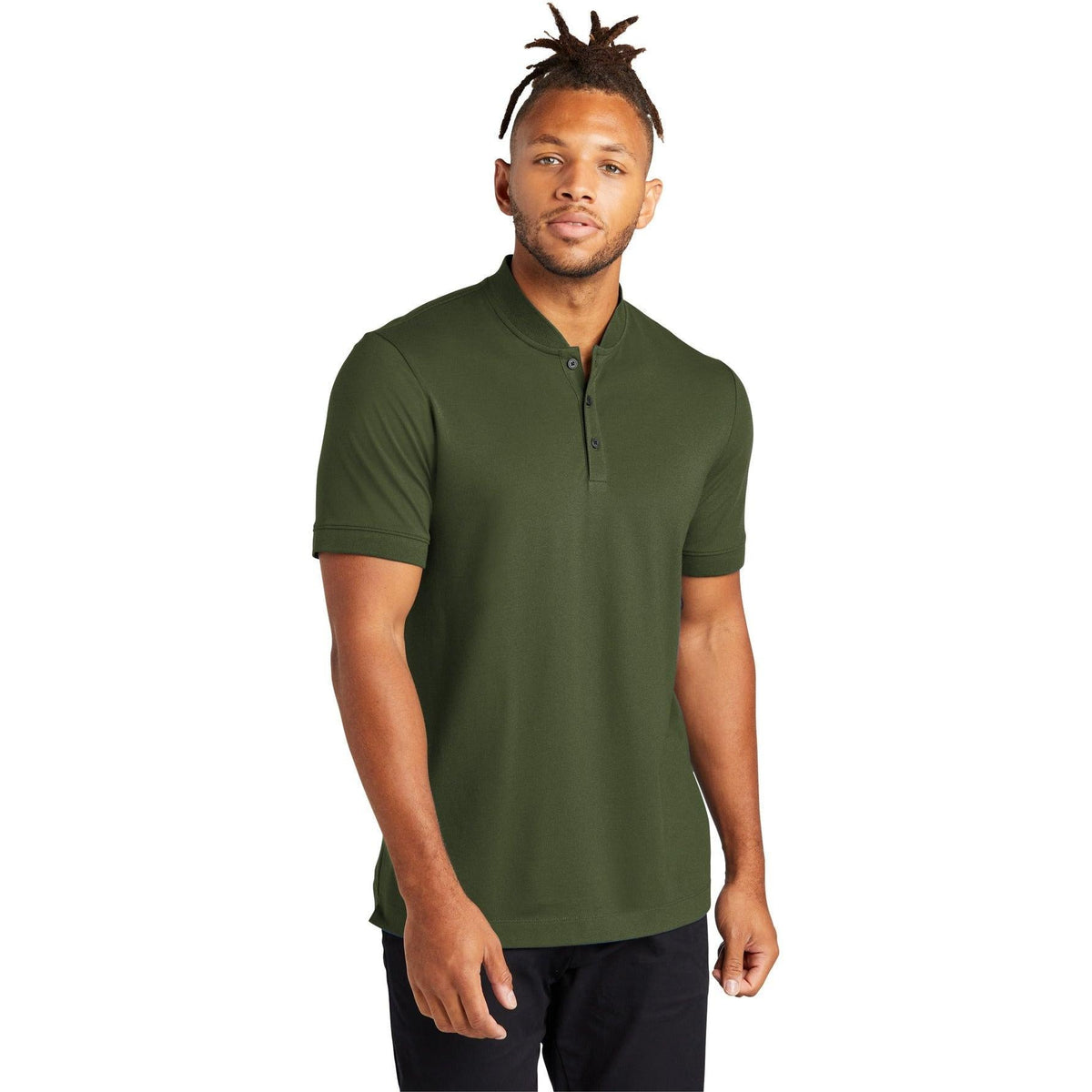 no-logo MERCER+METTLE Stretch Pique Henley-Regular-Mercer Mettle-Thread Logic