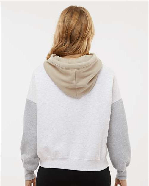 no-logo MV Sport Ladies Sueded Fleece Colorblocked Crop Hooded Sweatshirt-Apparel-MV Sport-Thread Logic