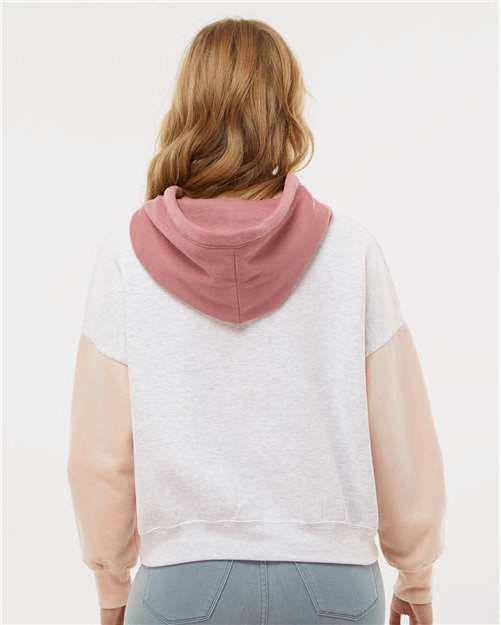 no-logo MV Sport Ladies Sueded Fleece Colorblocked Crop Hooded Sweatshirt-Apparel-MV Sport-Thread Logic