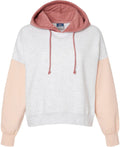 MV Sport Ladies Sueded Fleece Colorblocked Crop Hooded Sweatshirt-Apparel-MV Sport-Cameo Pink-S-Thread Logic