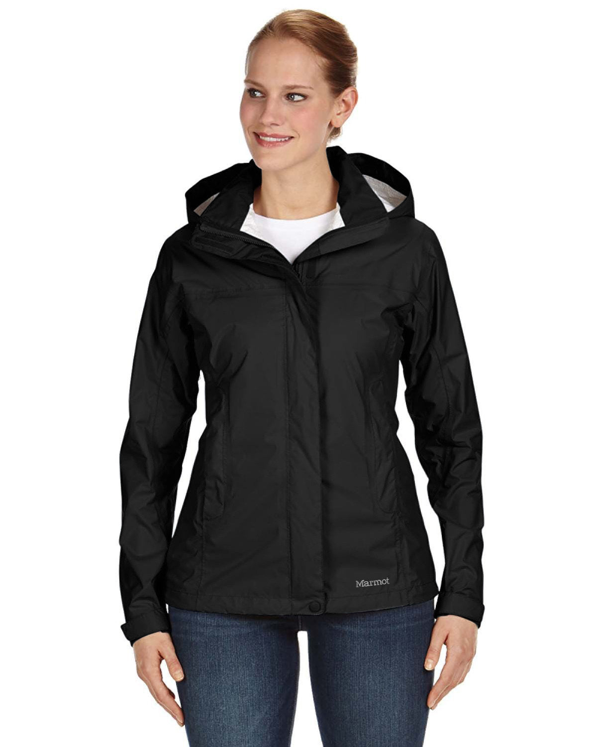  Marmot Ladies Precipitation Eco Jacket-Ladies Jackets-Marmot-Black-XS-Thread Logic
