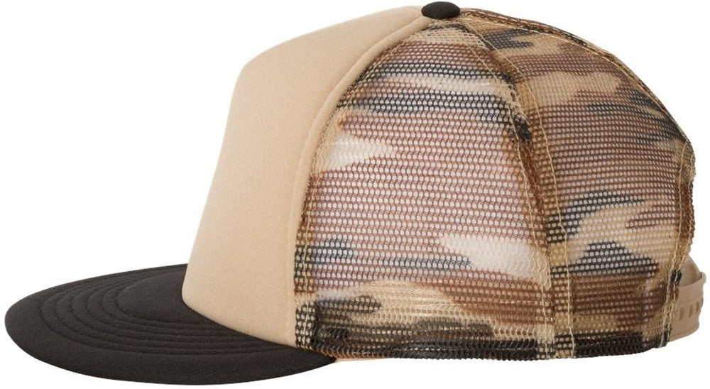 no-logo Mega Cap Foam Front Flat Bill Trucker Cap-Headwear-Mega Cap-Thread Logic 
