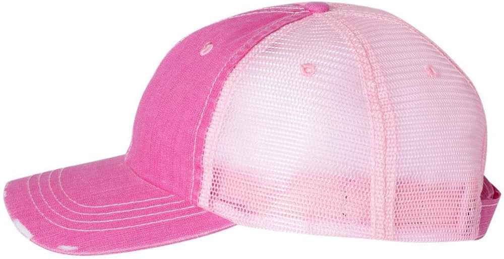 no-logo Mega Cap Herringbone Trucker Cap-Caps-Mega Cap-Thread Logic 