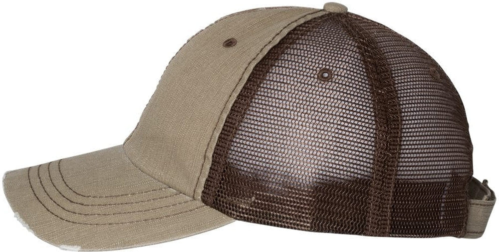 no-logo Mega Cap Herringbone Trucker Cap-Caps-Mega Cap-Thread Logic 