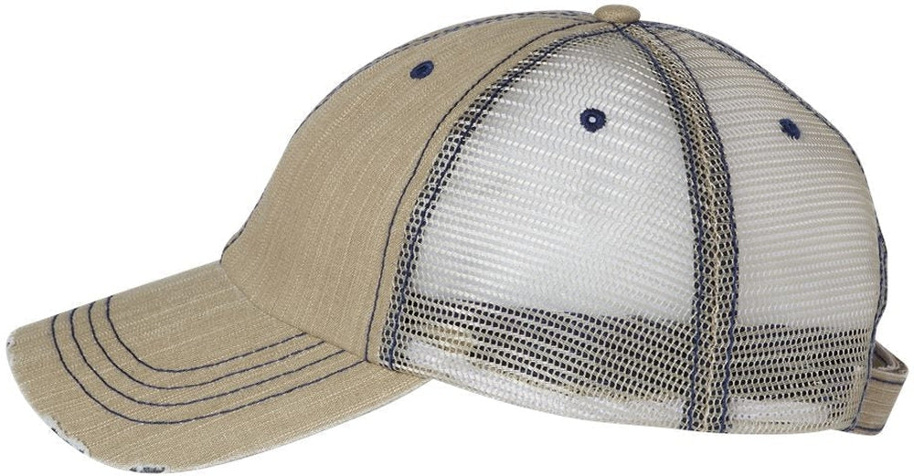 no-logo Mega Cap Herringbone Trucker Cap-Caps-Mega Cap-Thread Logic 