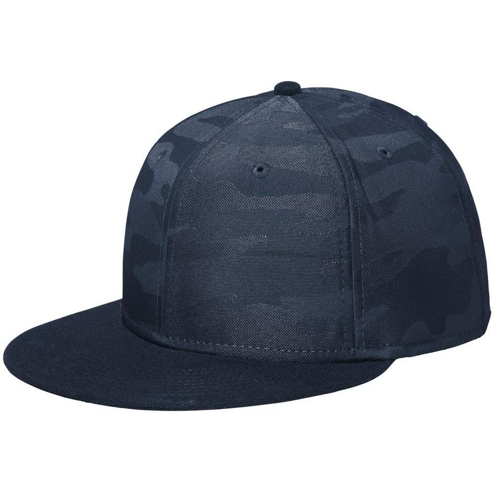 no-logo New Era Camo Flat Bill Snapback Cap-Headwear-New Era-Flag Deep Navy/ Deep Navy Camo-OSFA-Thread Logic