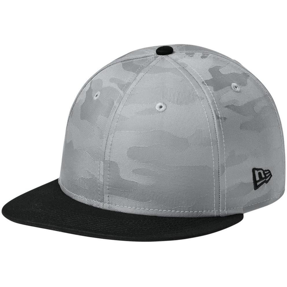 no-logo New Era Camo Flat Bill Snapback Cap-Headwear-New Era-Flag Black/ Rainstorm Grey Camo-OSFA-Thread Logic