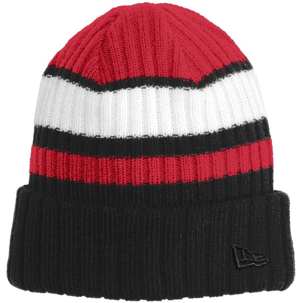 no-logo New Era Ribbed Tailgate Beanie-Headwear-New Era-Red/ Black-OSFA-Thread Logic