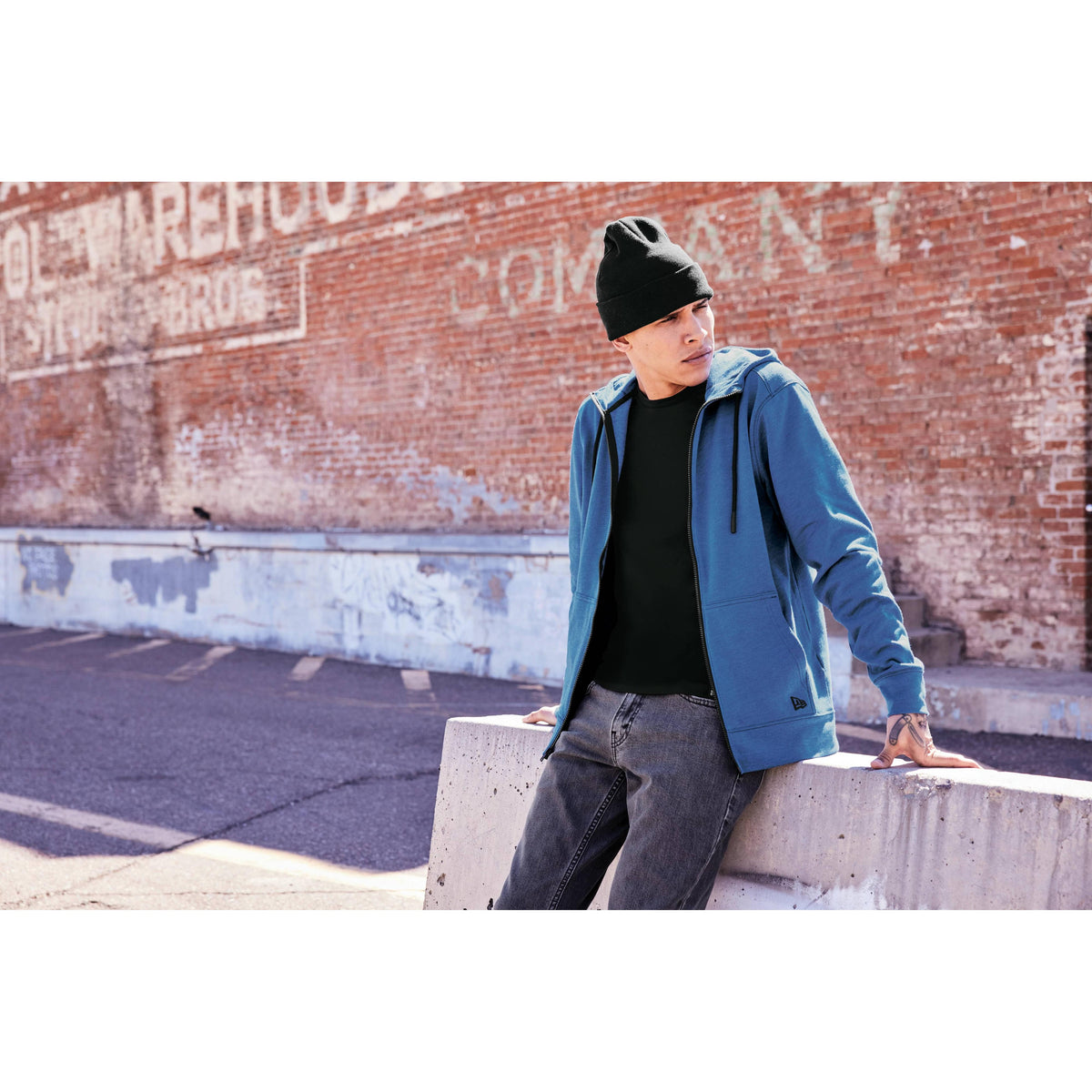 no-logo New Era Tri-Blend Fleece Full-Zip Hoodie-Full Zips-New Era-Thread Logic