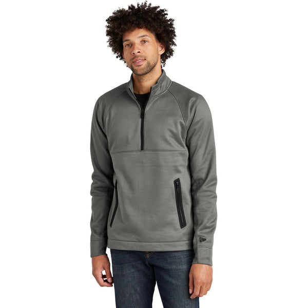 no-logo CLOSEOUT - New Era Venue Fleece 1/4-Zip Pullover-New Era-Shadow Grey-S-Thread Logic