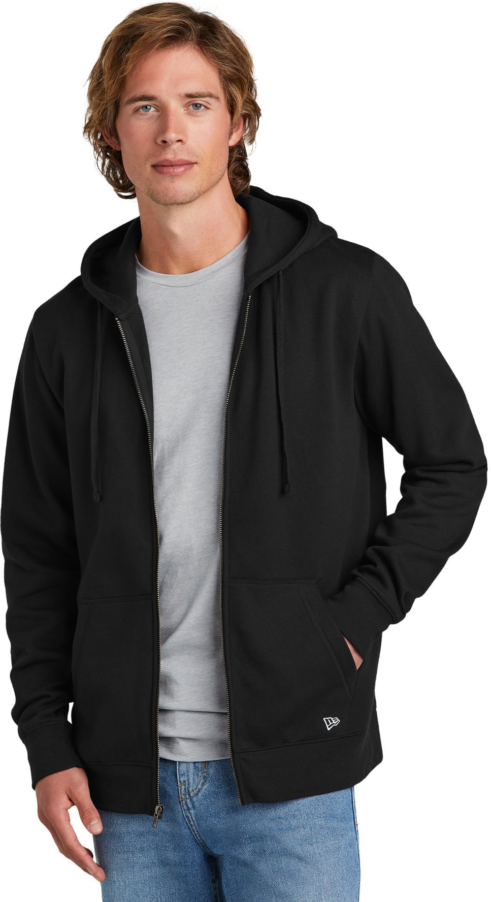 no-logo New Era Comeback Fleece Full-Zip Hoodie-New Era-Thread Logic