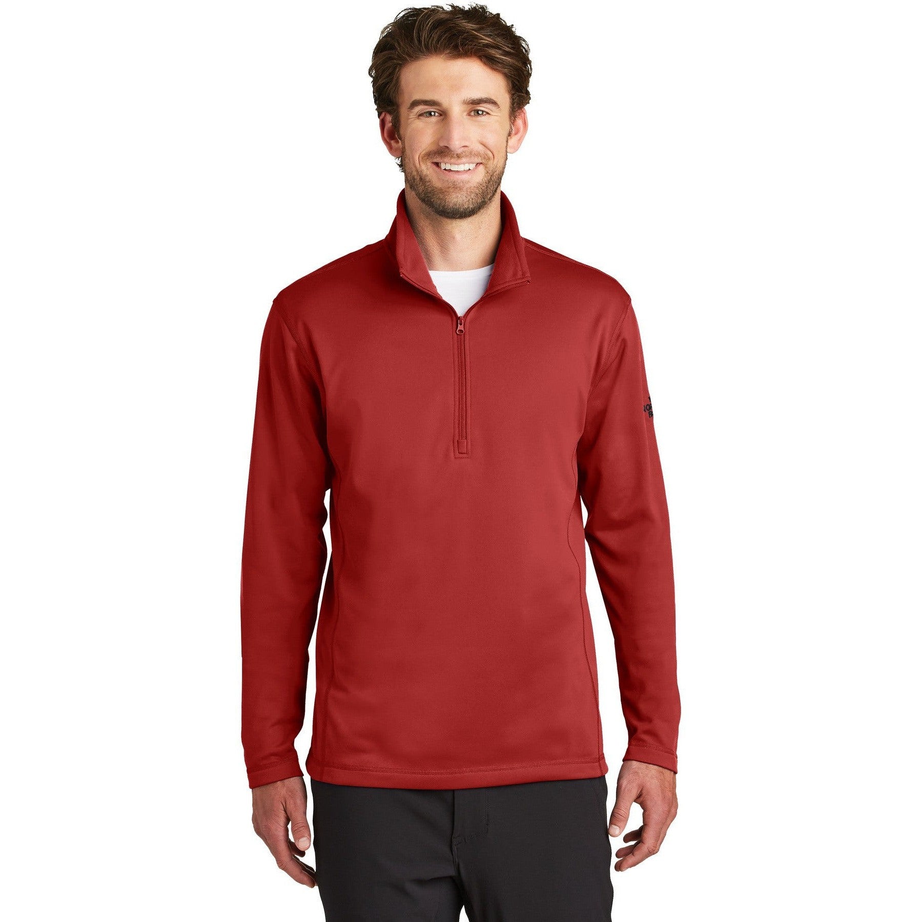 no-logo CLOSEOUT - The North Face Tech 1/4-Zip Fleece-The North Face-Cardinal Red-M-Thread Logic