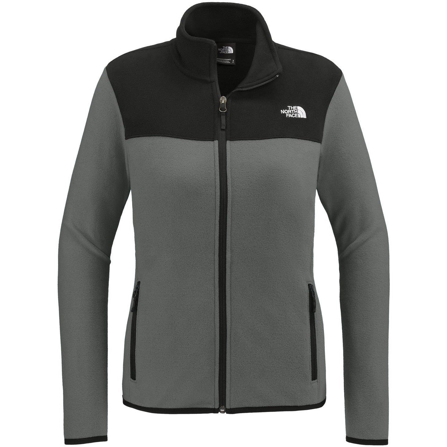 The North Face Ladies Glacier Full-Zip Fleece Jacket-The North Face-Asphalt Grey/TNF Black-S-Thread Logic
