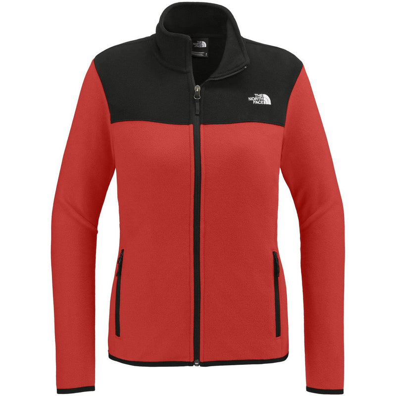 The North Face Ladies Glacier Full-Zip Fleece Jacket-The North Face-Rage Red /TNF Black-S-Thread Logic