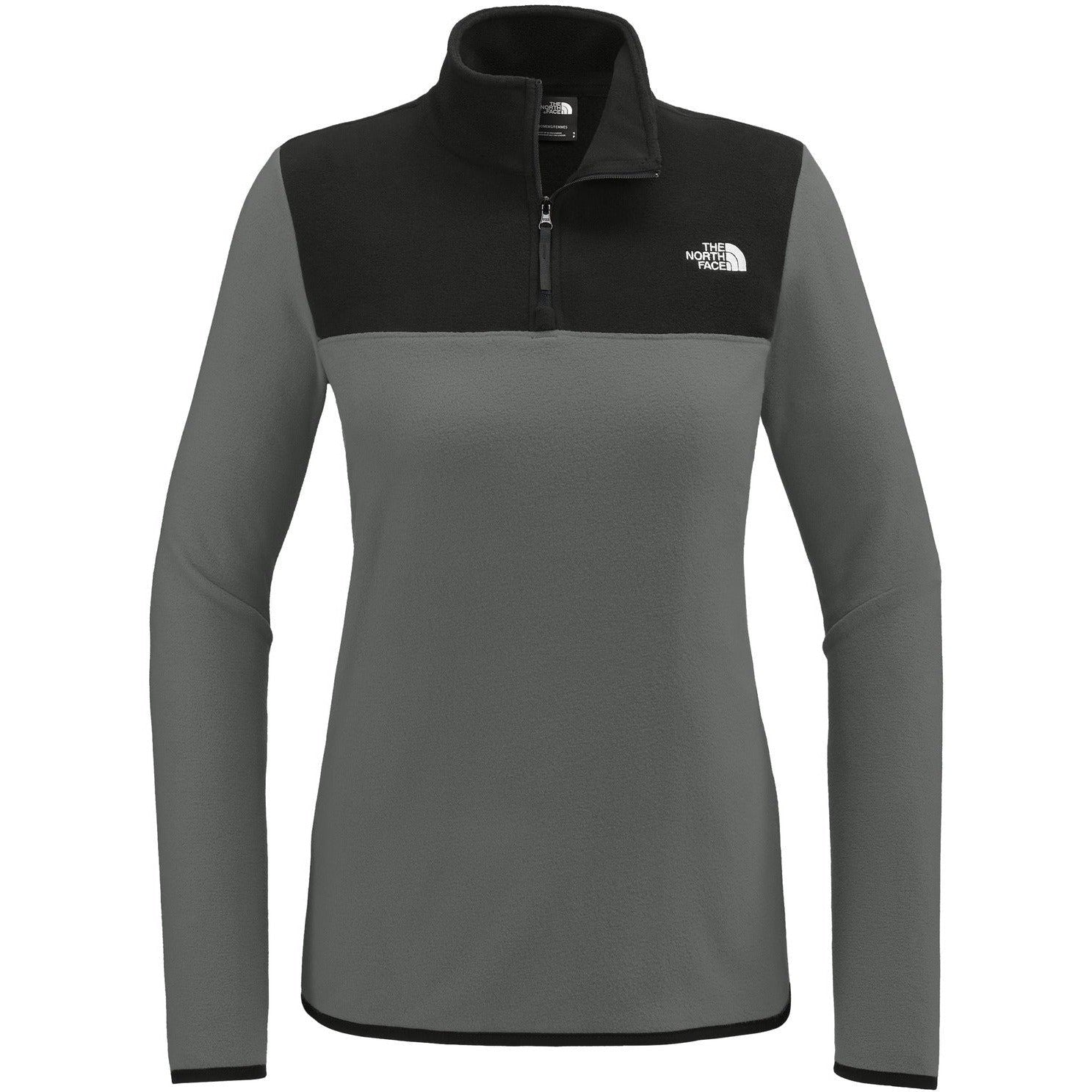 The North Face Ladies Glacier 1/4-Zip Fleece-The North Face-Asphalt Grey/TNF Black-S-Thread Logic