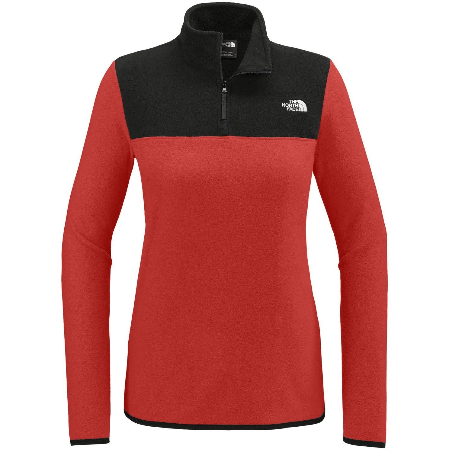 The North Face Ladies Glacier 1/4-Zip Fleece-The North Face-Rage Red /TNF Black-S-Thread Logic