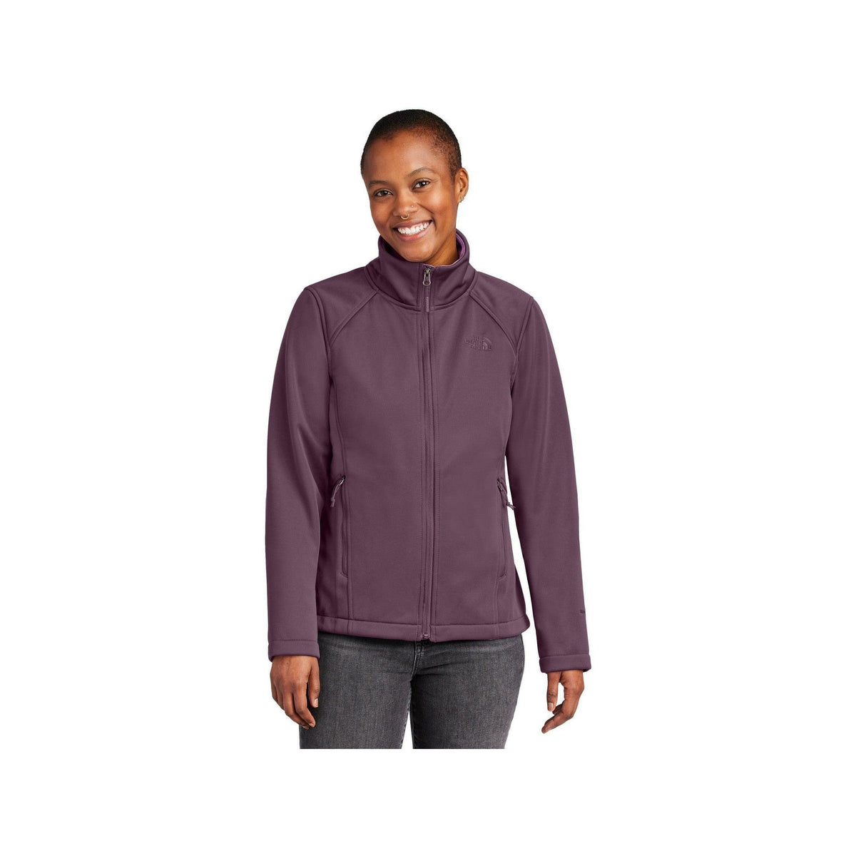 no-logo The North Face Ladies Chest Logo Ridgewall Soft Shell Jacket-The North Face-Thread Logic