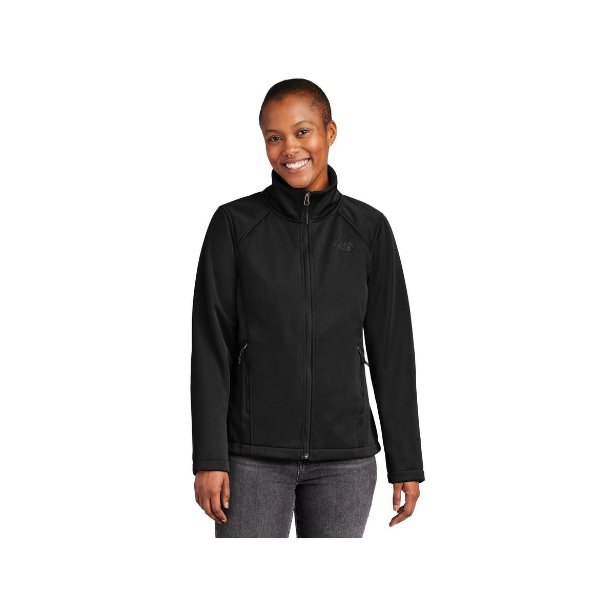no-logo The North Face Ladies Chest Logo Ridgewall Soft Shell Jacket-The North Face-Thread Logic