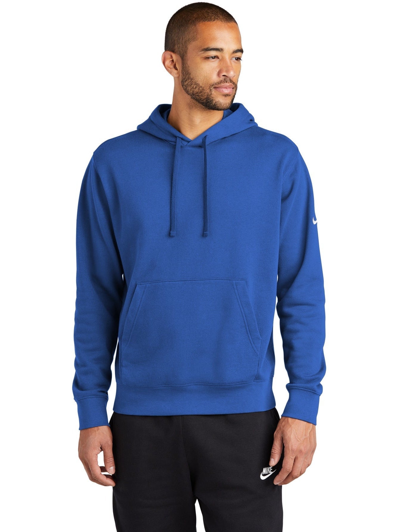 no-logo NIKE Club Fleece Sleeve Swoosh Pullover Hoodie-Regular-NIKE-Thread Logic