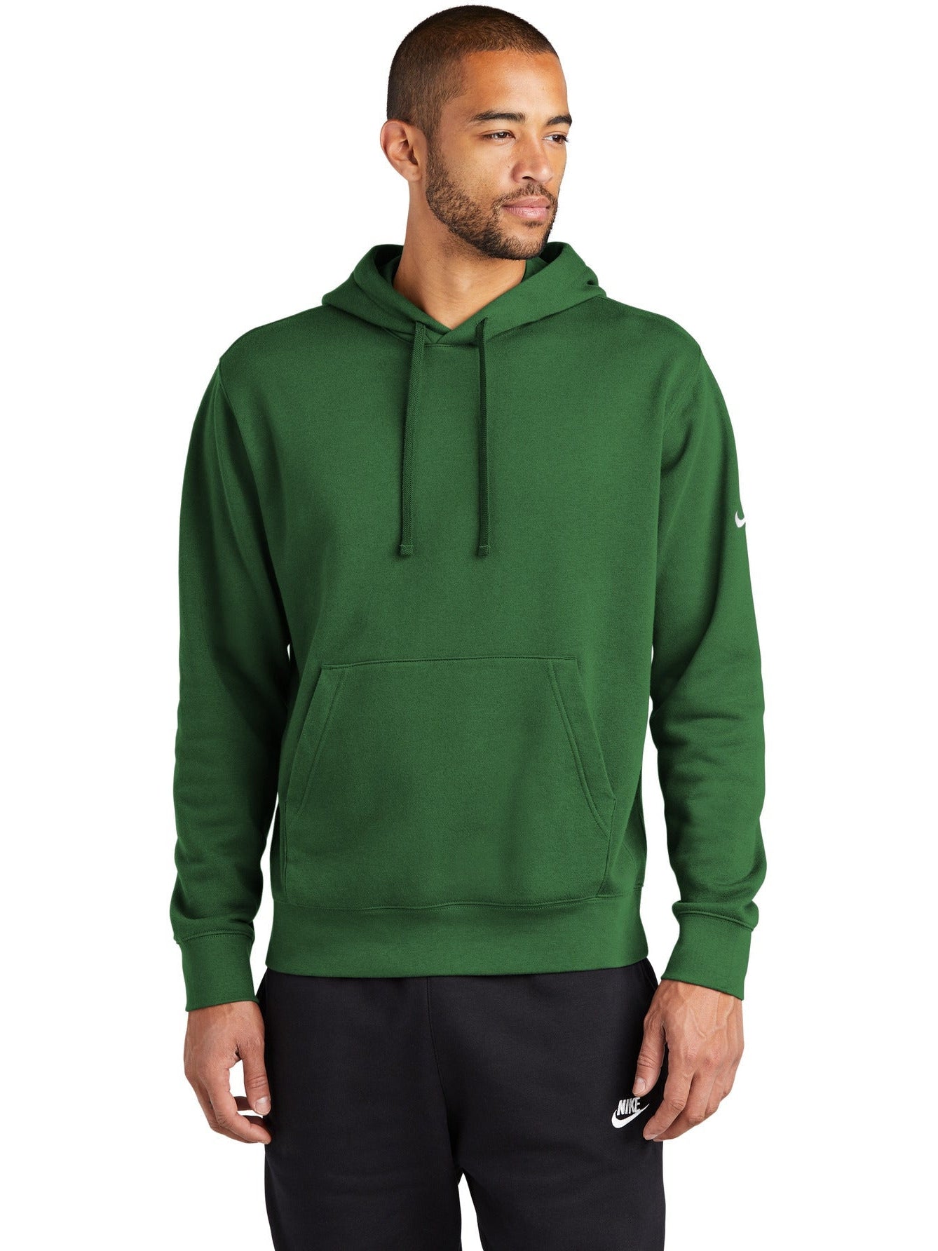 no-logo NIKE Club Fleece Sleeve Swoosh Pullover Hoodie-Regular-NIKE-Thread Logic