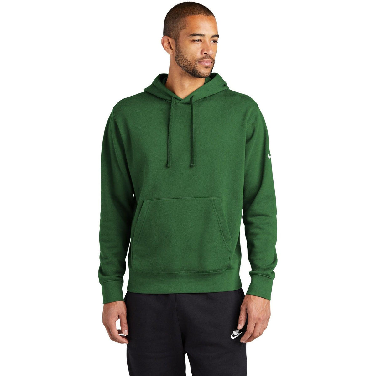 no-logo NIKE Club Fleece Sleeve Swoosh Pullover Hoodie-Regular-NIKE-Thread Logic