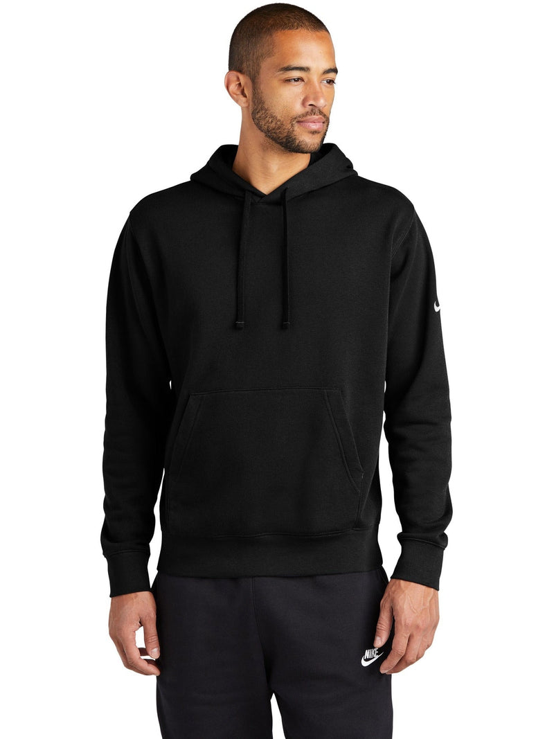 Nike Men's Black Club Fleece Sleeve Swoosh Pullover Hoodie