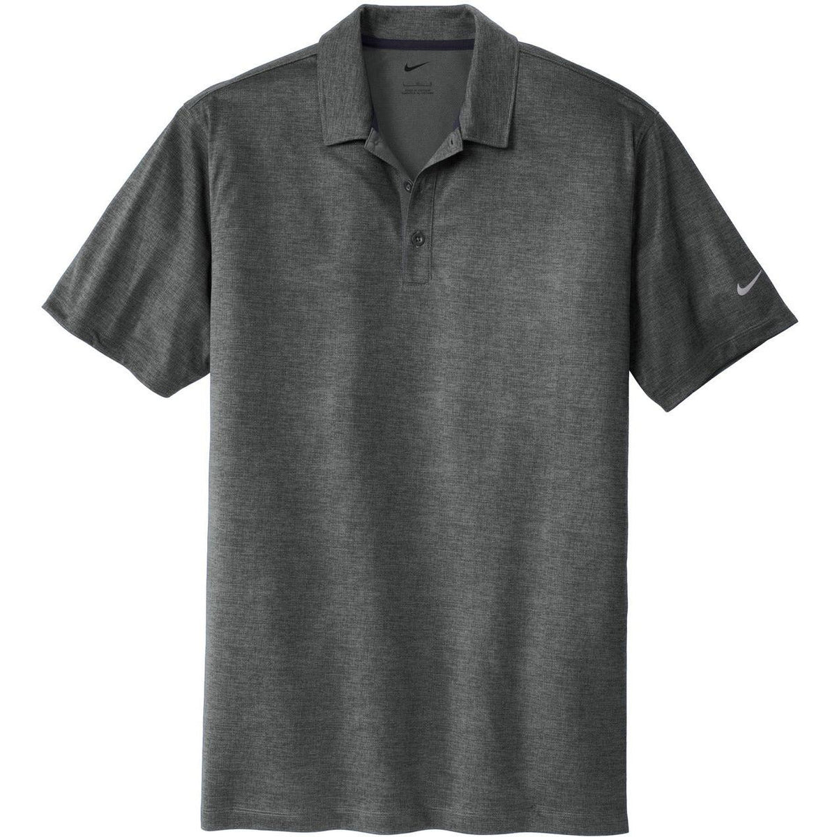 no-logo NIKE Dri-FIT Crosshatch Polo-Active-Nike-Anthracite/Black-S-Thread Logic