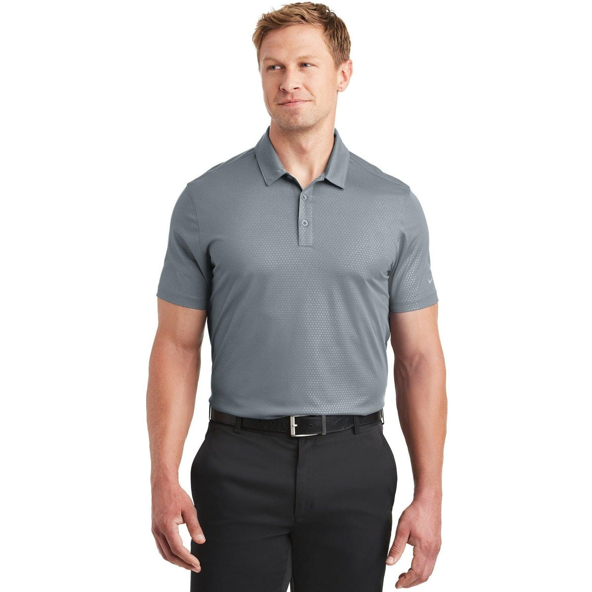 no-logo NIKE Dri-FIT Embossed Tri-Blade Polo-Regular-Nike-Thread Logic