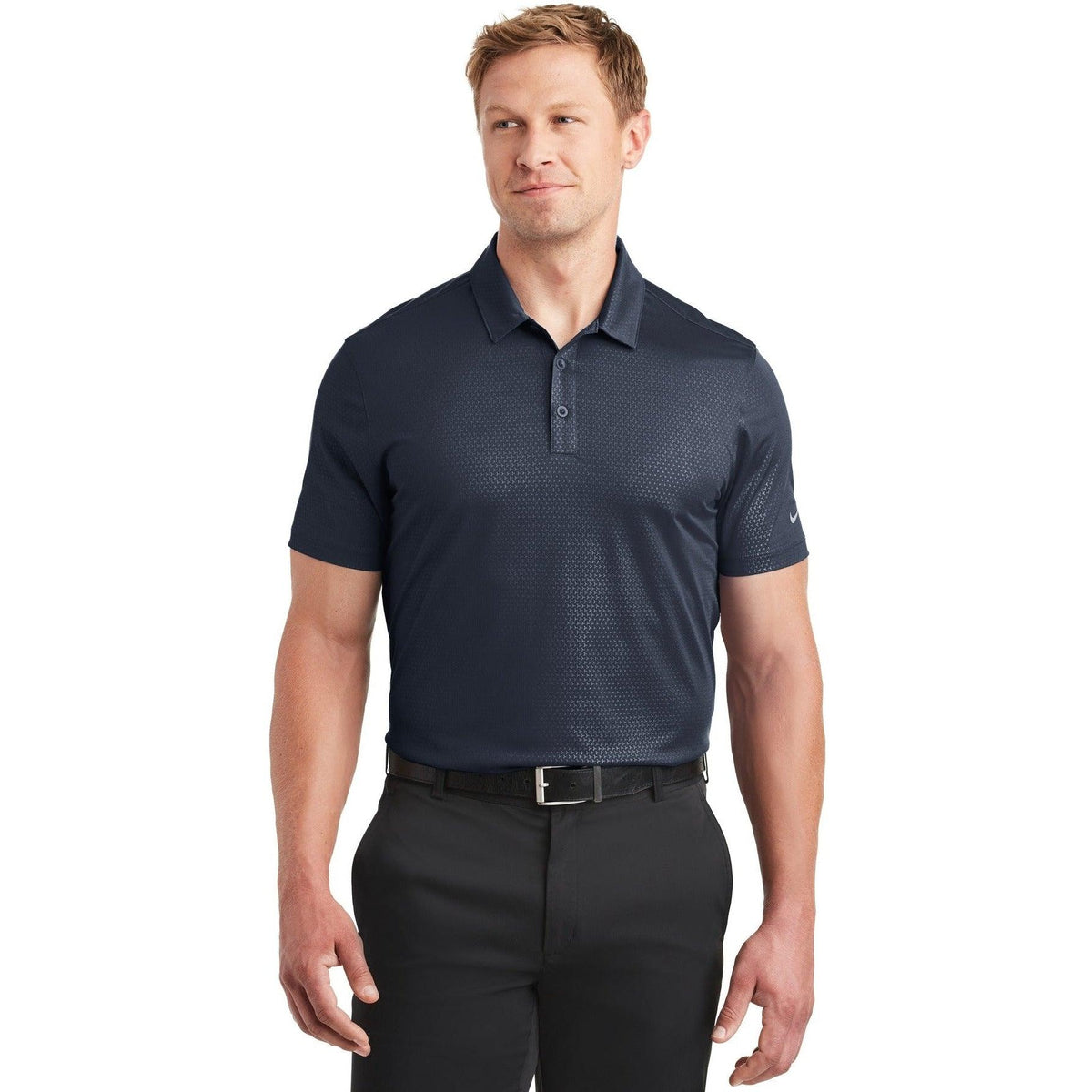 no-logo NIKE Dri-FIT Embossed Tri-Blade Polo-Regular-Nike-Thread Logic