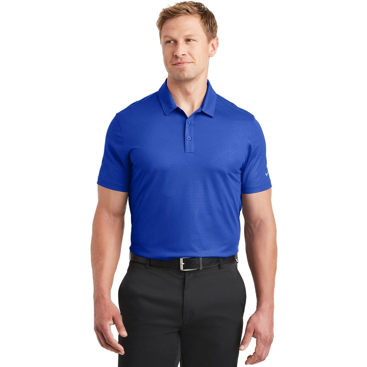 no-logo NIKE Dri-FIT Embossed Tri-Blade Polo-Regular-Nike-Thread Logic