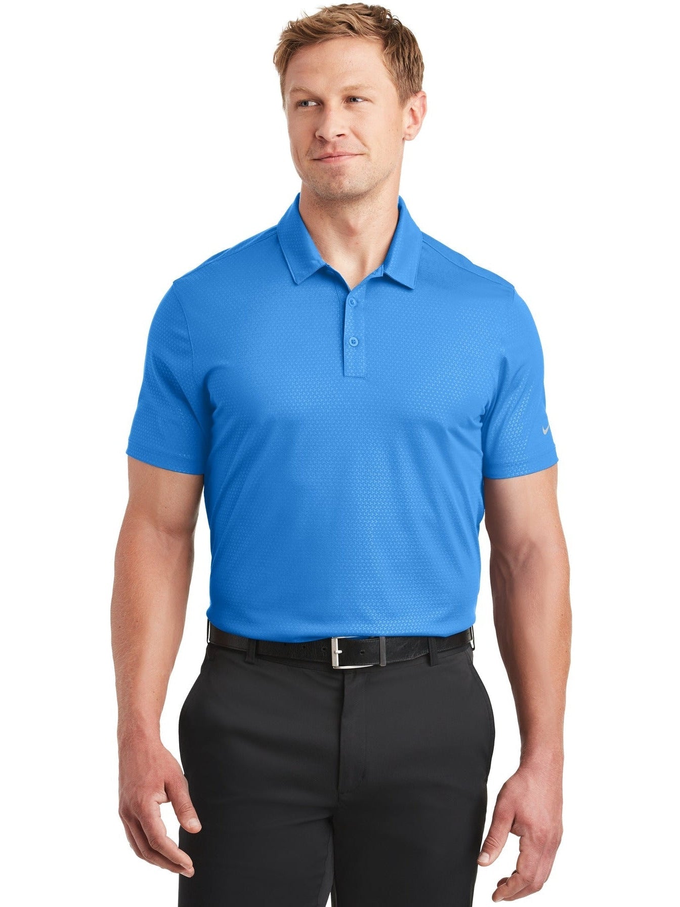 no-logo NIKE Dri-FIT Embossed Tri-Blade Polo-Regular-NIKE-Thread Logic