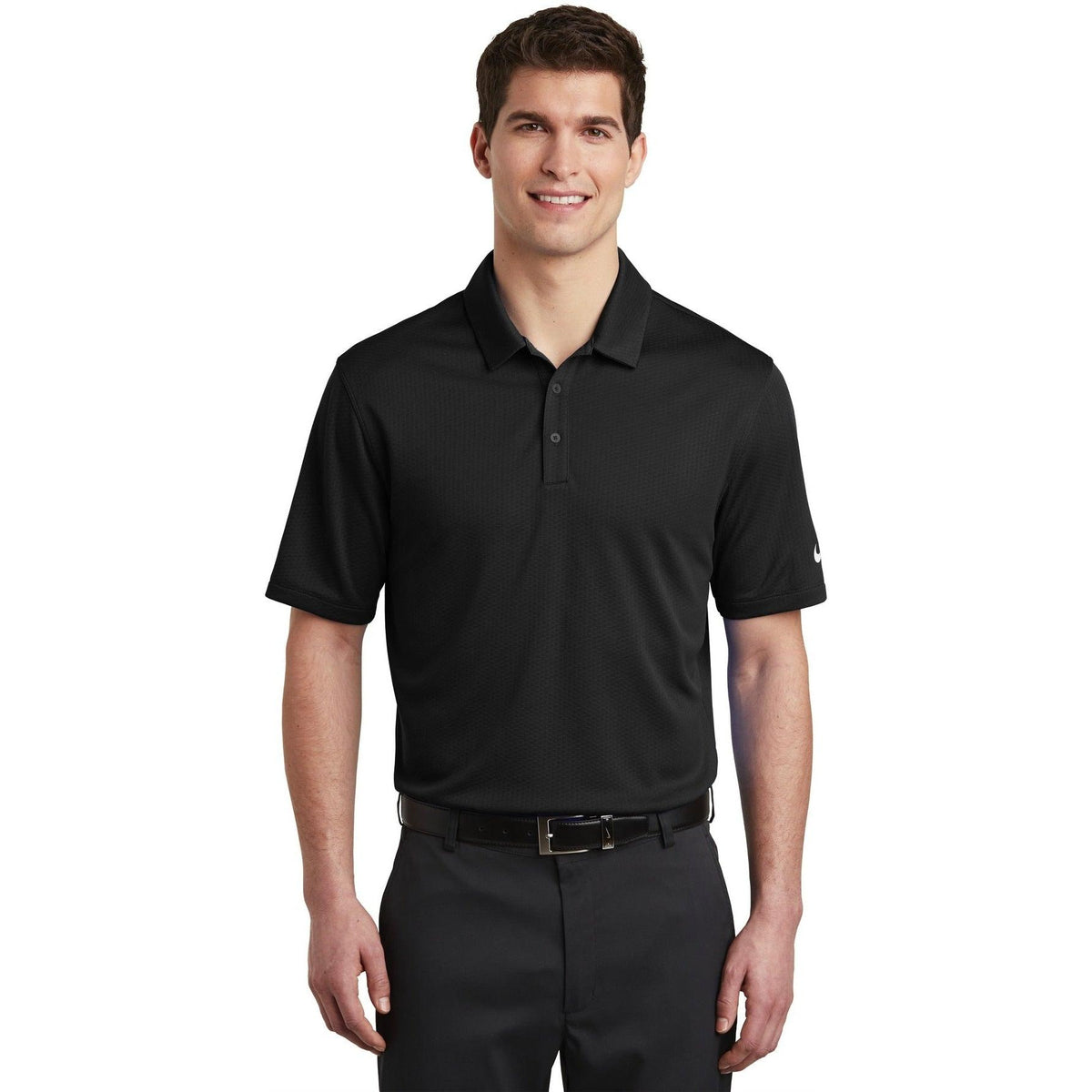 no-logo NIKE Dri-FIT Hex Textured Polo-Regular-Nike-Thread Logic