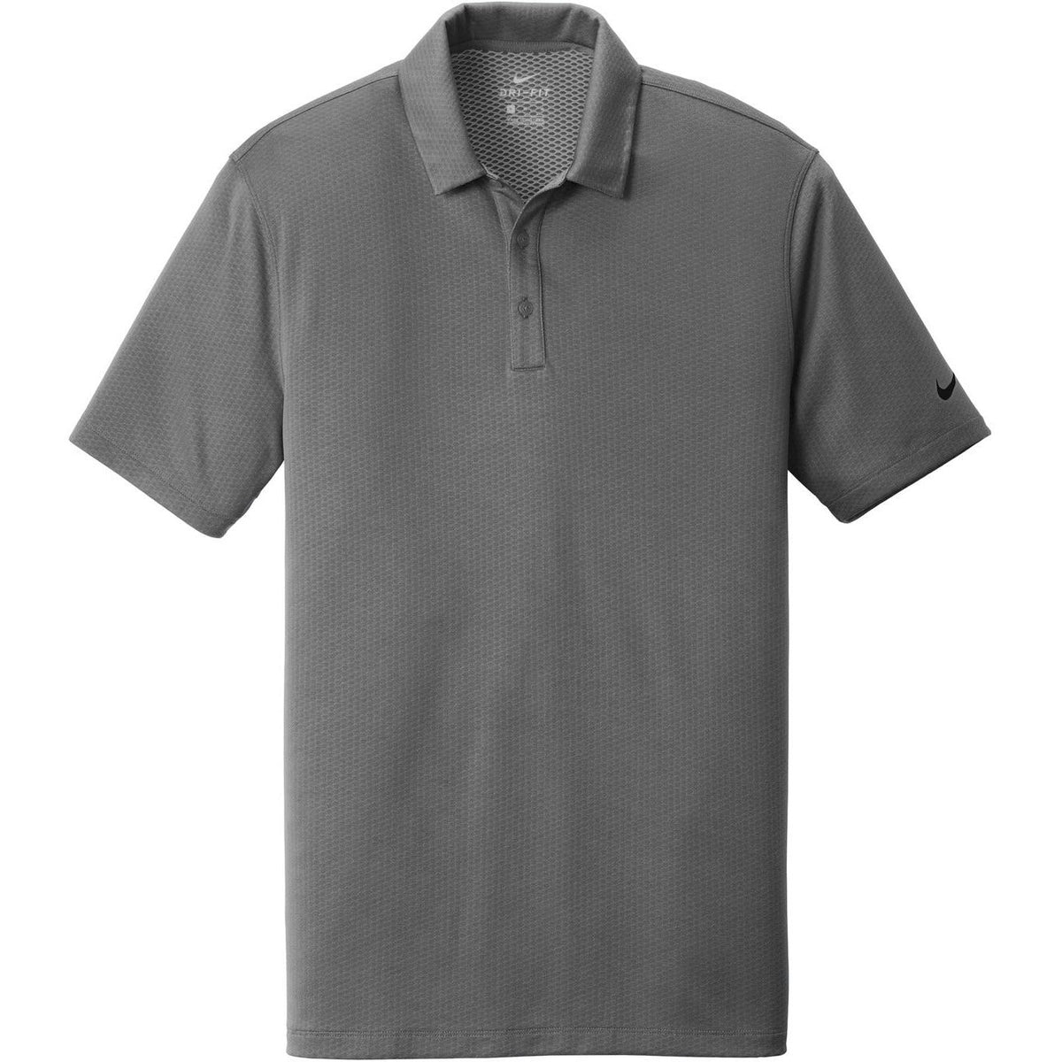 no-logo NIKE Dri-FIT Hex Textured Polo-Regular-Nike-Dark Grey-XS-Thread Logic