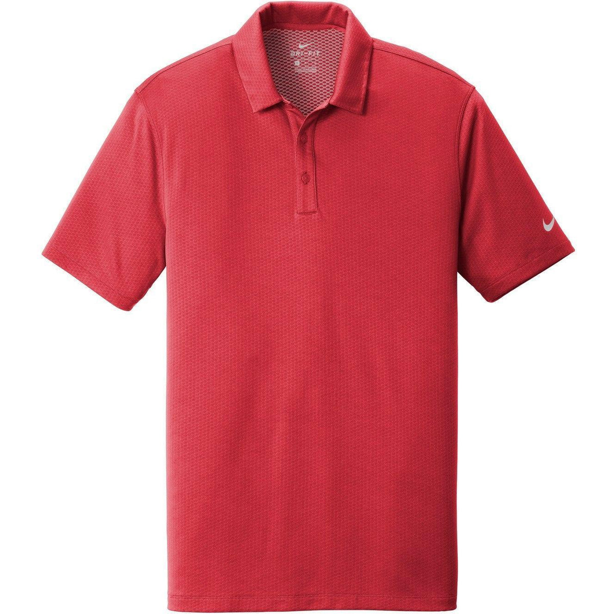 no-logo NIKE Dri-FIT Hex Textured Polo-Regular-Nike-Gym Red-XS-Thread Logic