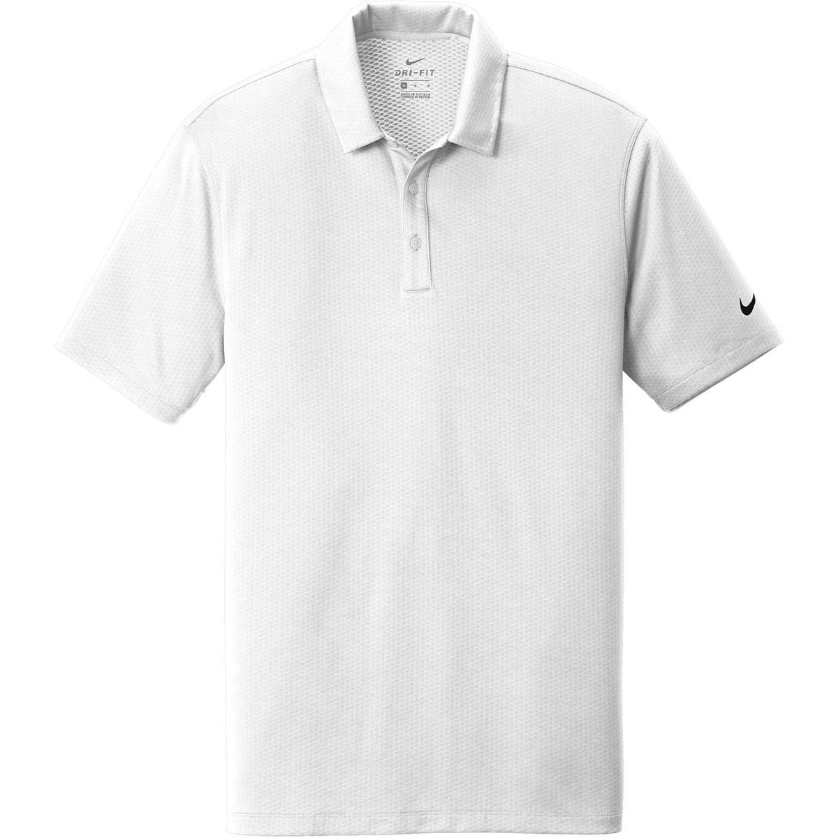 no-logo NIKE Dri-FIT Hex Textured Polo-Regular-Nike-White-XS-Thread Logic