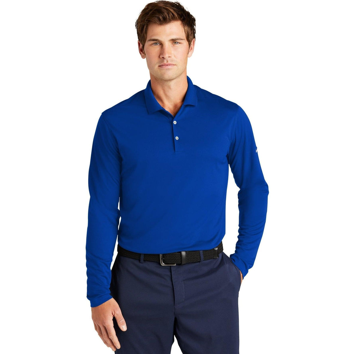 no-logo NIKE Dri-FIT Micro Pique 2.0 Long Sleeve Polo-Regular-NIKE-Thread Logic